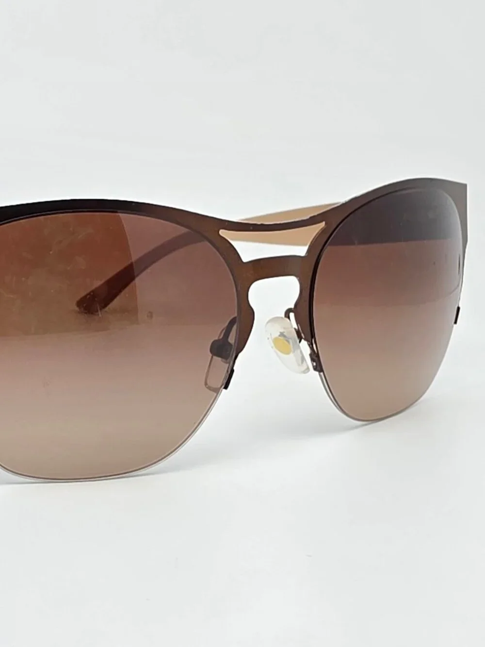 Tory Burch TY6065 326813 Brown Frame Brown Lens Semi Rimless Aviator Sunglasses